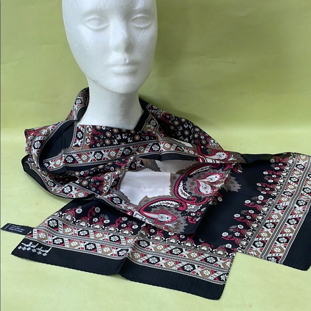 New Nicole Miller Multicolored Silk Scarf Wrap